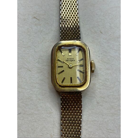 Vintage Ladies GIRARD PERREGAUX 10k GF USA Gold Filled Watch MESH BAND Estate - Picture 1 of 9
